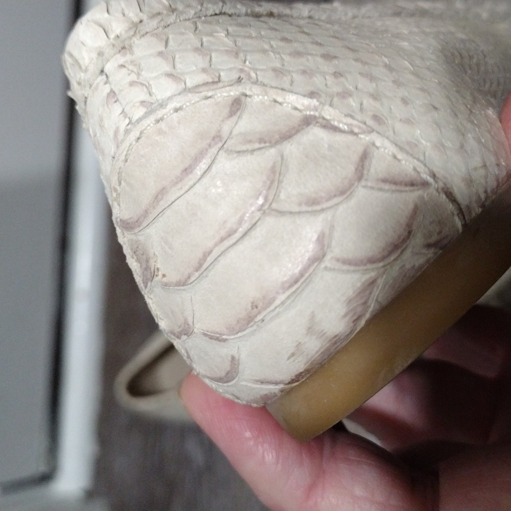 Talbots Cream Python Leather Flats. Mint Conditio… - image 6